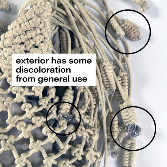 Monserat De Lucca Hobo Rope Bag Crochet Macramé Knotted Braided Tassel Boho Chic - Picture 9 of 11